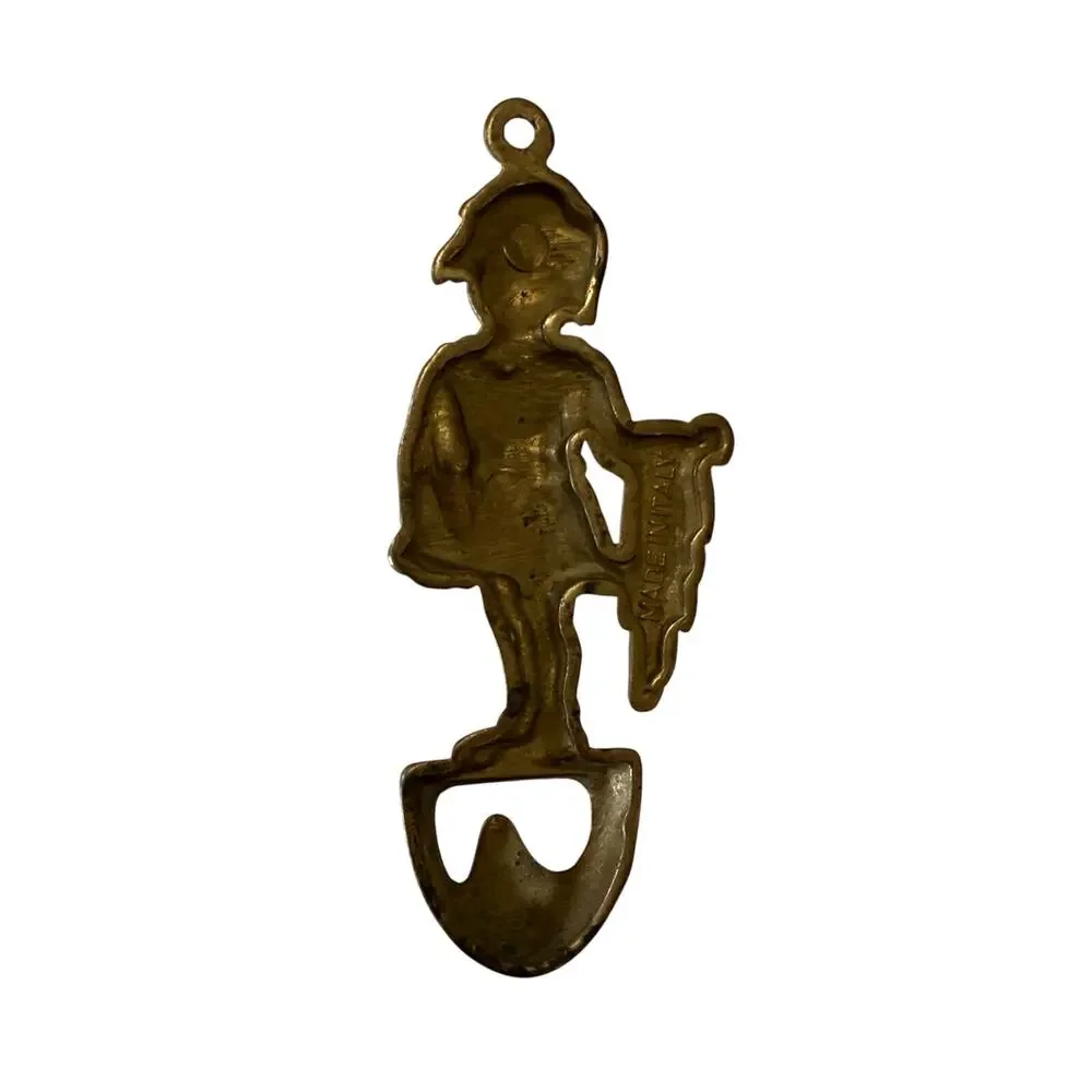 Vintage Italian Brass Figural Towel Hook Girl Wall Hook Made in Italy MCM
